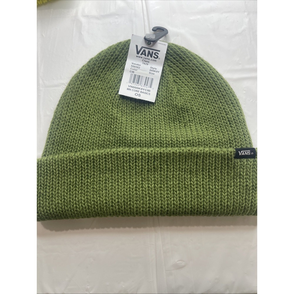 VANS Men's Core Basics One Size Beanie Knit Hat Army Green New with Tags